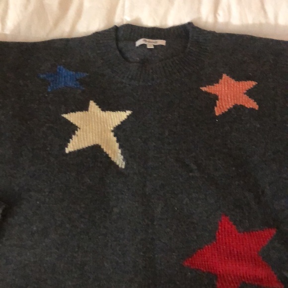 Madewell Gray Sweater with Star Accents - Picture 4 of 6